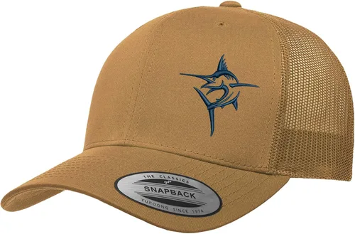 Vista 36 de Embroidered Swordfish Trucker Hat for Men & Women – Adjustable Mesh Back Snapback Baseball Cap for Fishing Negro-swwt