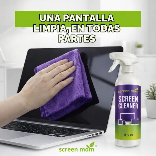 Vista 6 de Kit para limpiar pantallas: ideal para pantallas LCD y LED de televisor, computadora, laptops e iPads. Cada botella grande de 16 onzas rinde 1572
