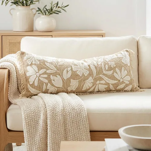 Vista 36 de BlissBlush - Funda de almohada lumbar decorativa de 12 x 20 pulgadas, funda de almohada de terciopelo beige neutro para sofá, sala de estar, cojín