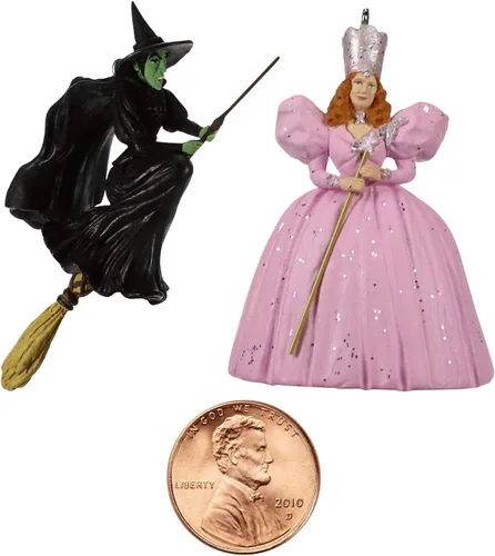 Vista 4 de Hallmark Mini El mago de Oz Glinda La bruja buena y la bruja malvada del oeste, juego de 2 películas y TV