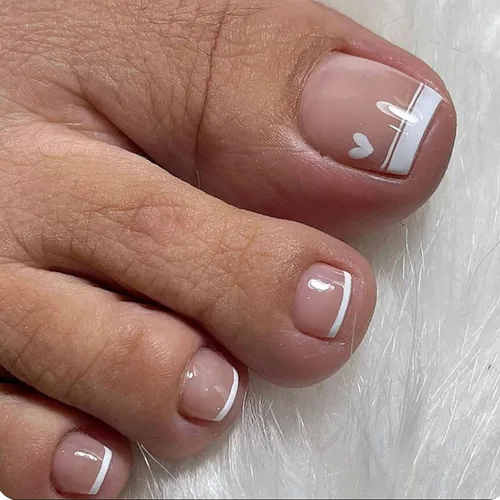 Vista 9 de Lindas uñas postizas a presión con punta francesa rosa, uñas postizas cuadradas de cobertura completa con diseños de dijes de lazo, uñas acrílicas