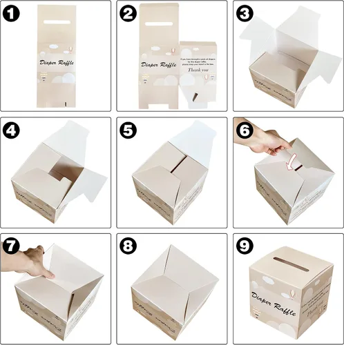 Vista 7 de Juego de juegos de baby shower: Pin the Sticker en el juego de pañales y 50 boletos para rifas de pañales con caja para decoraciones de fiesta