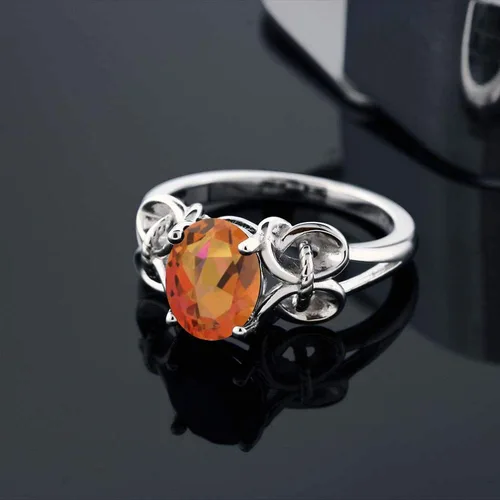 Vista 51 de Gem Stone King Anillo de compromiso ovalado con piedra natal para mujer, plata de ley 925, ovalado de 0.354 x 0.276 in, anillo de compromiso
