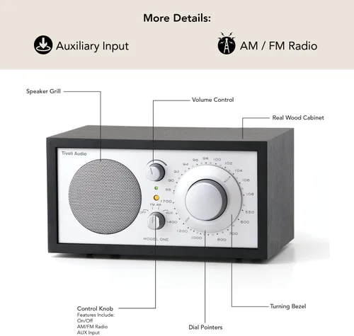 Vista 6 de Tivoli Audio Radio de mesa Model One AM/FM (negro ceniza/plata)