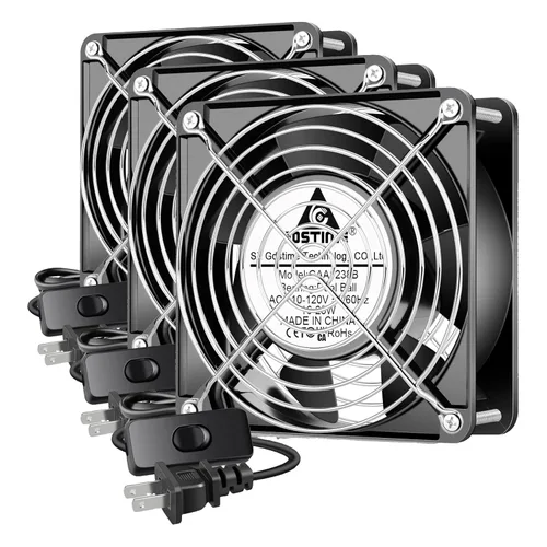 Vista 14 de GDSTIME Ventilador Axial de 90mm, 110V 120V CA, 92 mm x 92 mm x 25 mm, de rodamiento de bolas doble con cable de alimentación para proyectos