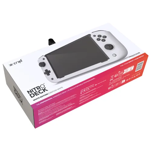 Vista 7 de Nitro Deck - Professional Handheld Deck with Zero Stick Drift for Nintendo Switch and Switch OLED (White)