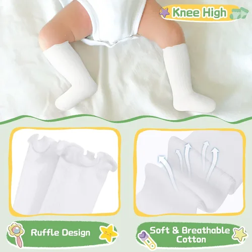 Vista 5 de Mepase 20 París - Calcetines hasta la rodilla para prematuros, calcetines largos para bebés prematuros, calcetines para prematuros NICU para niñas