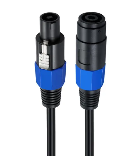 Vista 6 de Cable de extensión Speakon macho a hembra de 3.3 ft/3.2 pies con bloqueo giratorio para DJ PA escenario amplificador audio jack cable de altavoz