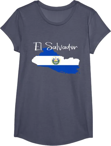 Vista 18 de Camiseta con la bandera de El Salvador, mapa de El Salvador, camiseta de Salvador para mujer