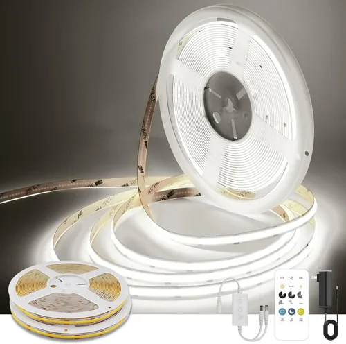 Vista 13 de Pandery Tira de LED COB, Tira de Luces LED 1M/3.28ft, Tiras LED Regulables por Toque, CRI90+, Luz COB LED Blanca Cálida 2700K, 960LEDs, Tira
