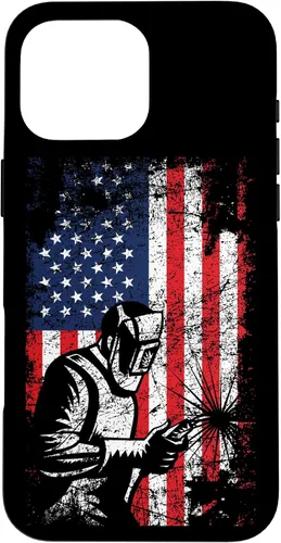 Vista 19 de Welder Gifts - Funda de soldadura patriótica con bandera estadounidense para iPhone 17
