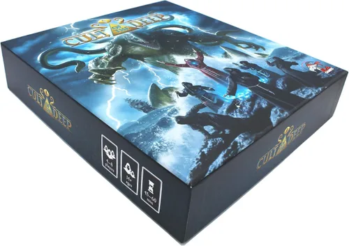Vista 5 de Cult of The Deep: un juego de mesa de estrategia de 45-75 minutos para 4-8 jugadores, para luchar por los controles de rituales y monstruos míticos