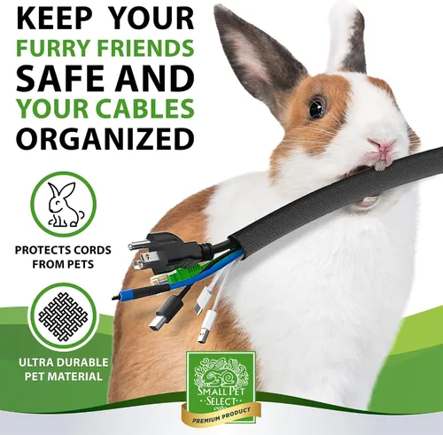 Vista 2 de Small Pet Select Funda Protectora de Cables de Alta Resistencia - Negra, 3.05m - Protector Ultra Duradero de Cables Eléctricos y Alambres