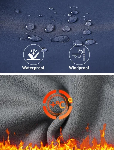 Vista 2 de MoFiz Pantalones de esquí de nieve impermeables para niños, pantalones de snowboard de forro polar cálido para niñas, cintura elástica, pantalones