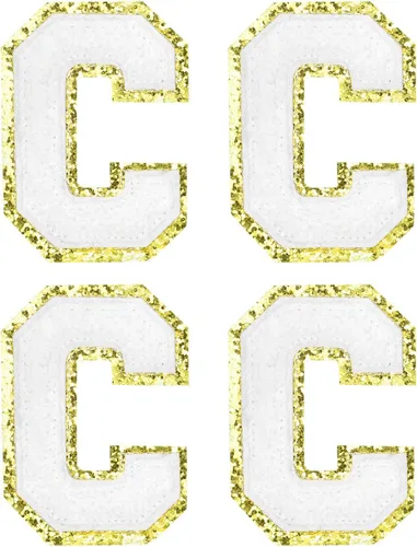 Vista 17 de MECCANIXITY 4 parches de letras de felpilla termo-adhesivas con letras del alfabeto blanco, S de 3 pulgadas de altura para ropa, zapatos, sombreros
