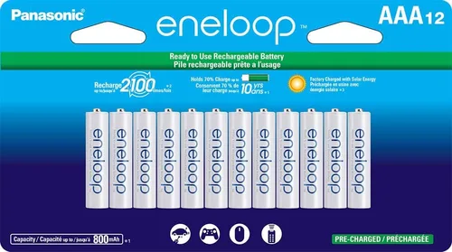 Vista 2 de Eneloop Panasonic BK-4MCCA12FA AAA 2100 Ciclo Ni-MH Baterías recargables precargadas y baterías recargables precargadas BK-3MCCA4BA AA 2100 ciclo