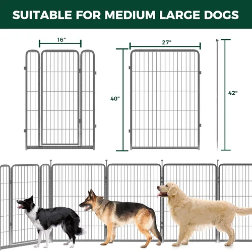 Vista 8 de FXW Aster - Corralito para perros diseñado para patio, 40 pulgadas, 16 paneles