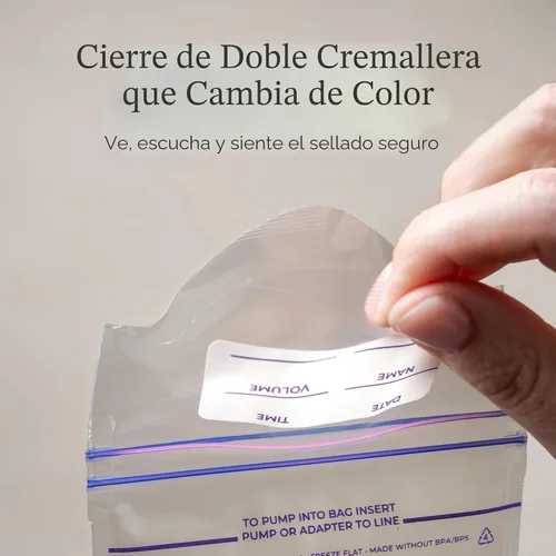 Vista 4 de Lansinoh Bolsas de almacenamiento de leche materna, 1 paquete de 50 unidades.