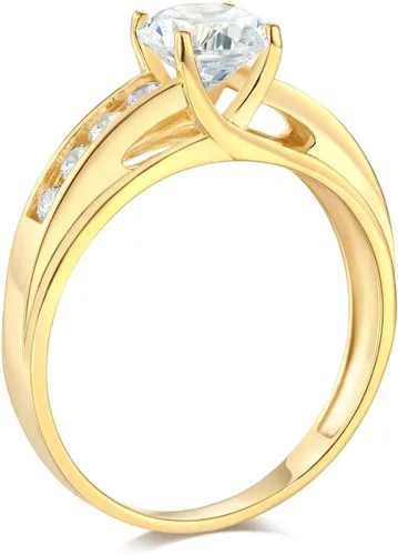 Vista 2 de Anillo de boda compromiso oro amarillo 14ct u oro blanco macizo
