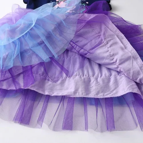 Vista 4 de VIKITA Vestido de verano para niña de flores, sin mangas, de poliéster, tutú para niñas de 3 a 7 años, hasta la rodilla