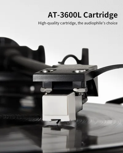 Vista 5 de ANGELS HORN Tocadiscos de vinilo Bluetooth con altavoces integrados, tocadiscos vintage para principiantes, cartucho magnético AT-3600L, transmisión