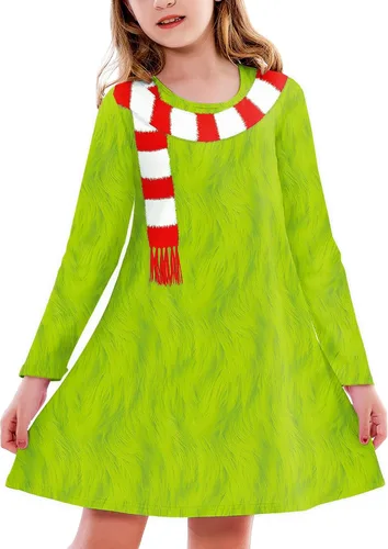Vista 42 de Deerose Vestido de manga larga para niñas del día de San Patricio Mardi Gras, de 3 a 14 años Navidad café