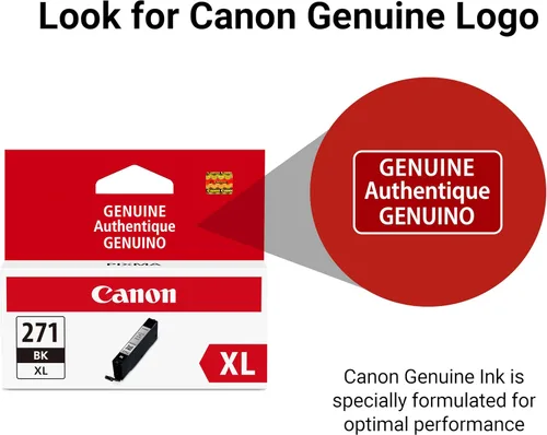 Vista 5 de Canon CLI-271XL Depósito de tinta negra genuino, compatible con impresoras MG6820, MG6821, MG6822, MG5720, MG5721, MG5722, MG7720, TS5020, TS6020
