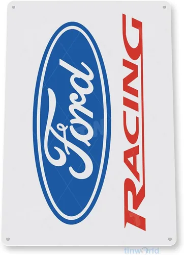 Vista 3 de Tinworld Ford Racing Retro Garage Sign, Auto Shop, Ford, C686