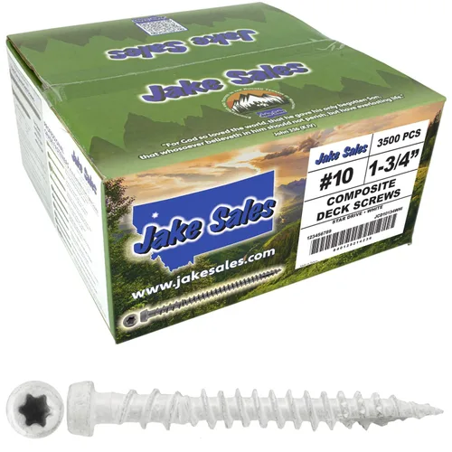 Vista 20 de #10 x 1-3/4" Graystone - Tornillo de madera recubierto exterior de madera Torx/Star Drive Head - Compatible con madera AQC (1 libra ~ 130 tornillos)