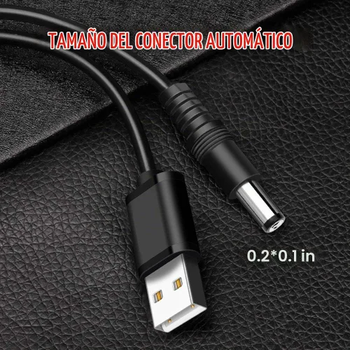 Vista 2 de MEROM Cable de alimentación universal de 5 V CC, cable de carga USB a CC de 5,5x2,1 mm con 8 puntas de conector