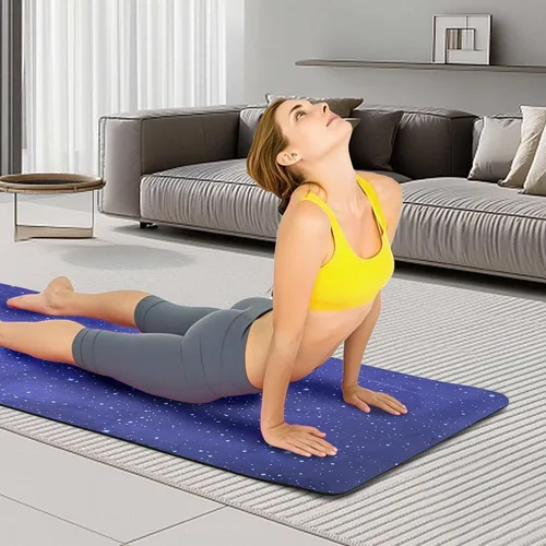 Vista 9 de Tapete de yoga, tapete de yoga con diseño antideslizante, tapete profesional de TPE para ejercicio, 72 x 24 pulgadas, tapete de entrenamiento