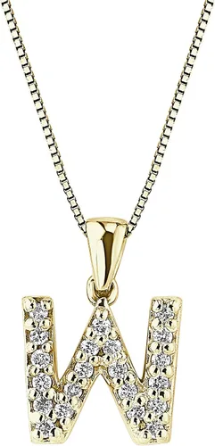Vista 35 de Collar colgante con letra inicial de diamantes en oro amarillo de 14k (1/10 quilates) 18 pulgadas