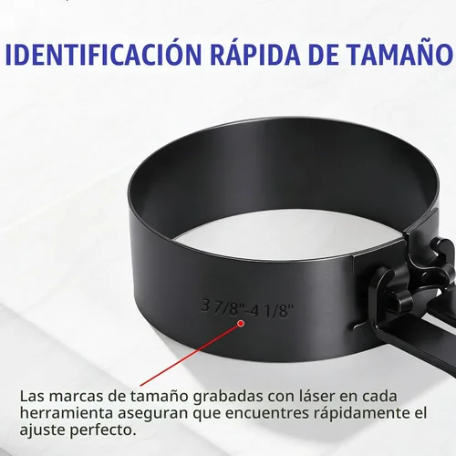 Vista 5 de MR CARTOOL Herramienta de compresor de anillo de pistón, juego de compresor de anillo de pistón del motor con 6 anillos de pistón