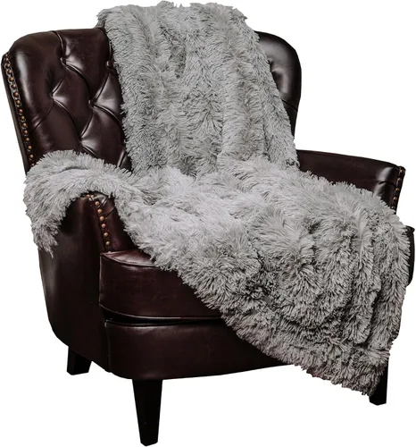 Vista 18 de Chanasya - Manta de pelo largo sintético - Manta de felpa ligera y esponjosa de forro polar de microfibra - para sofá, cama, silla, material A