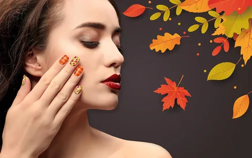 Vista 9 de TailaiMei 12 hojas de calcomanías de otoño para uñas, tiras de esmalte de uñas autoadhesivas con 2 limas de uñas para el día de Acción de Gracias