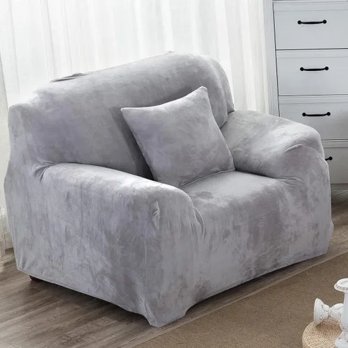 Vista 28 de vctops Funda elástica para sofá de 4 plazas de terciopelo de felpa, 1 pieza, con parte inferior elástica, protector de muebles suave y esponjoso