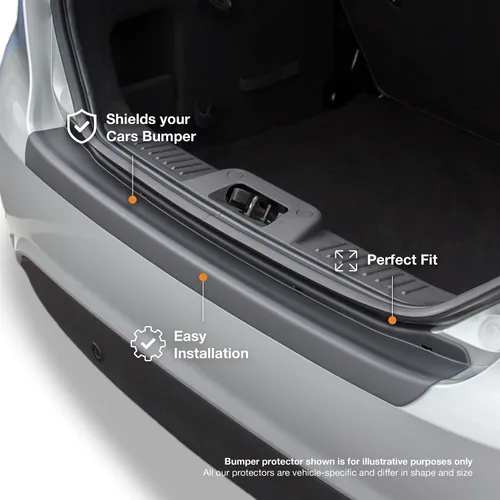 Vista 3 de Travall Protector compatible con Nissan Rogue (2017-actual) TBP1145P - Protector de parachoques trasero de plástico liso