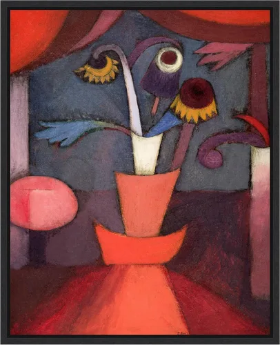 Vista 10 de Amanti Art Lienzo enmarcado para pared, 28 x 23 pulgadas, flor de otoño de 1922 por Paul Klee, lienzo enmarcado para pared, obras de arte