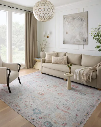 Vista 14 de Loloi Elysium Collection ELY-03 - Alfombra de área carbón/multi de 7'-6" x 9'-6