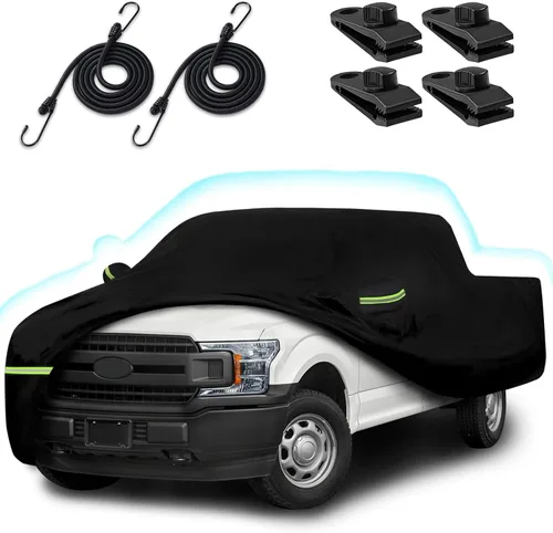 Vista 10 de Funda de automóvil de 6 capas para Hummer H2 SUV 2002-2009, 210T, impermeable, sol, lluvia, UV, polvo, nieve, protección al aire libre, H2, cubierta