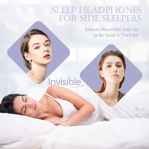 Vista 2 de Auriculares inalámbricos para dormir pequeños con Bluetooth pequeños para dormir de lado, auriculares Bluetooth para dormir de lado