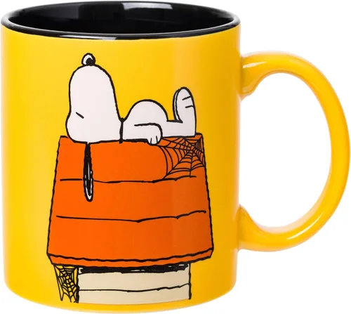 Vista 24 de Silver Buffalo Peanuts Featuring Snoopy Racing Team Finish Line 3D Sculpted Handle Ceramic Mug, 20 Ounces