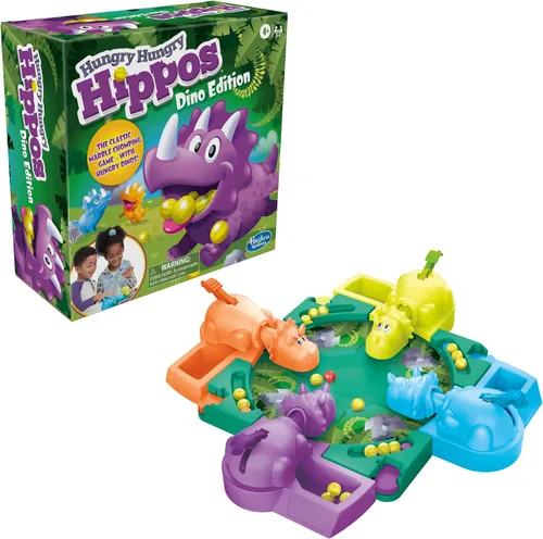 Vista 13 de Hasbro Gaming Hungry Hungry Hippos Dino Edition Juego de Mesa, Juego Preescolar para Edades de 4 Años en Adelante; para 2 a 4 Jugadores