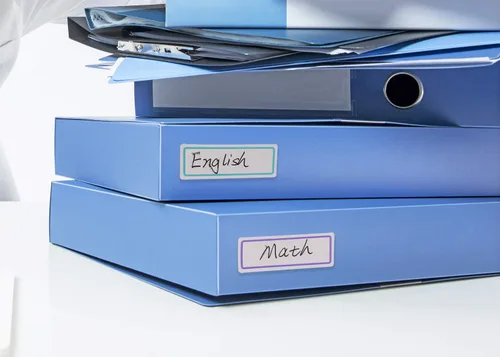 Vista 3 de ONLYKXY 240 etiquetas para carpetas de archivos, etiquetas de nombre, etiquetas adhesivas, etiquetas rectangulares, etiquetas para carpetas