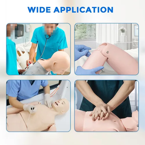 Vista 7 de Maniquí médico para entrenamiento – Maniquí de enfermería de tamaño real femenino de 5.4 pies, maniquí de cuidado del paciente de cuerpo completo