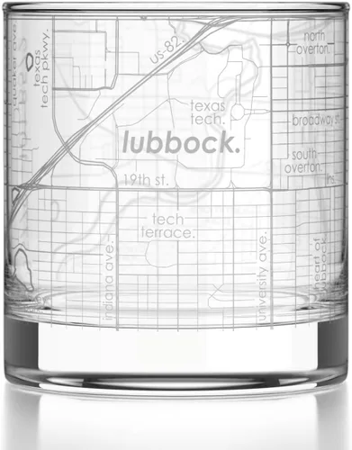Vista 10 de Well Told Vaso de rocas grabado con mapa de Akron, Ohio, cristalería estilo antiguo (325ml, transparente) Vaso de bourbon grabado, regalos