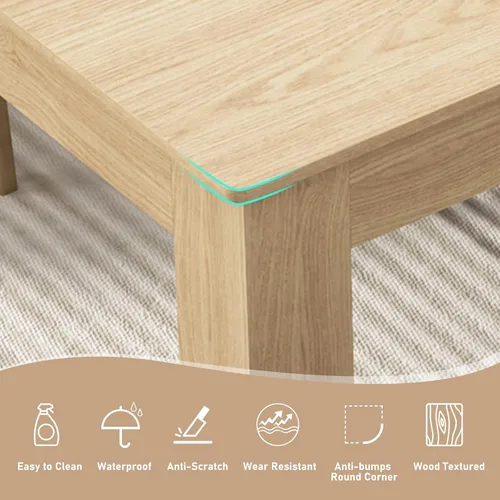 Vista 5 de Mesa de comedor extensible de 59 a 86 pulgadas para 6 a 8 personas, mesa de comedor de madera, moderna mesa extensible para reuniones, reuniones