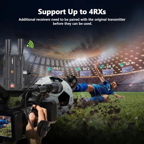 Vista 6 de Receptor HDMI inalámbrico, solo receptor, Plug&Play rango de 1300 pies extensor HDMI inalámbrico 4K con latencia de 0.1S, para transmisión