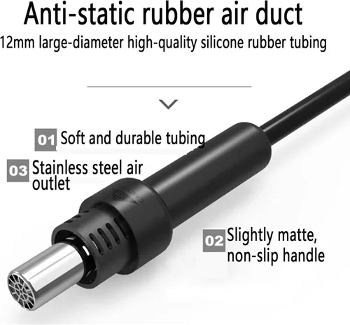 Vista 3 de 220V Hot Air Rework Soldering Iron Station Kit, Digital Display, Adjustable Temperature, 2-in-1 Heat Gun and Soldering Iron for Electronic DIY
