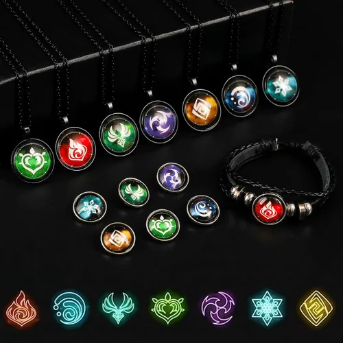 Vista 6 de XUBWVW Genshin Impact - Collar de impacto con diseño de ojo de Dios, regalo inspirado en cosplay, regalo para los amantes del juego, colgante